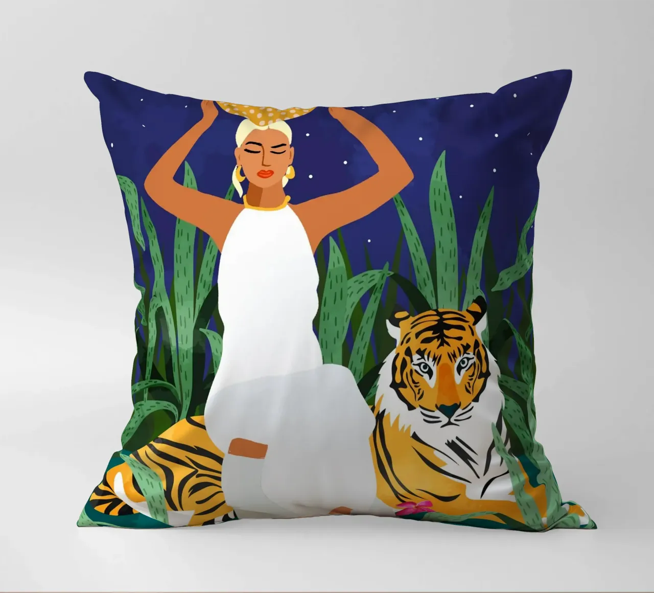 Not where I intended to go, but Even Better โ Midnight Tiger decorative cushion by 83oranges