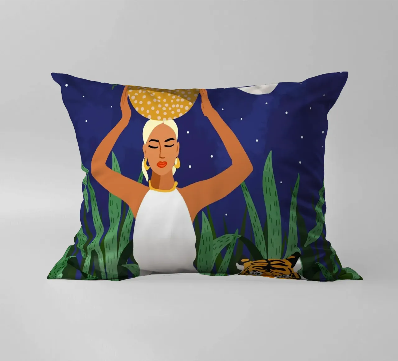 Not where I intended to go, but Even Better โ Midnight Tiger decorative cushion by 83oranges