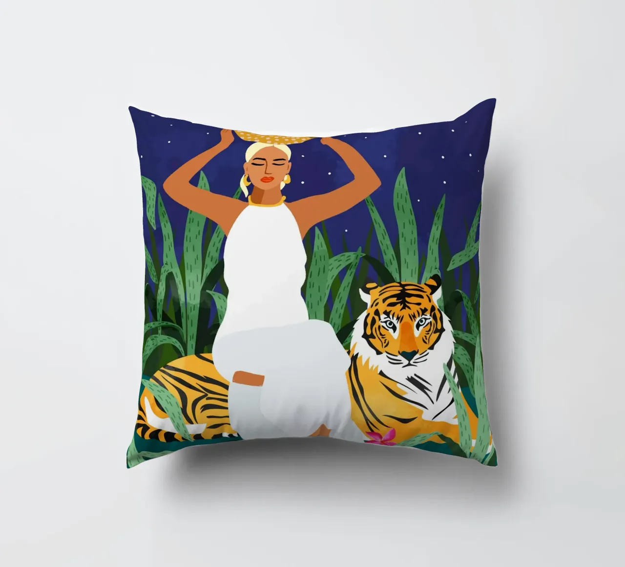Not where I intended to go, but Even Better โ Midnight Tiger decorative cushion by 83oranges
