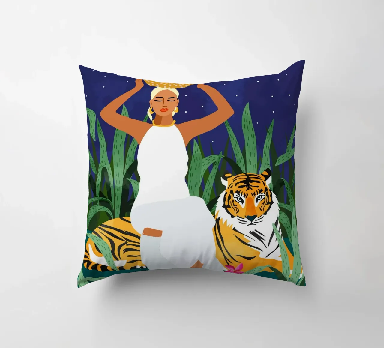 Not where I intended to go, but Even Better โ Midnight Tiger decorative cushion by 83oranges
