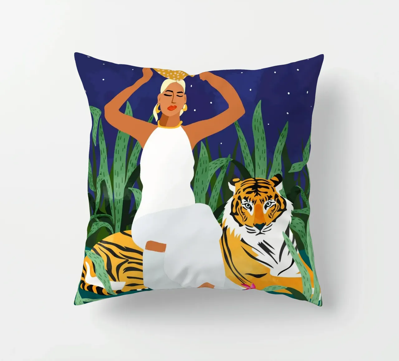 Not where I intended to go, but Even Better โ Midnight Tiger decorative cushion by 83oranges