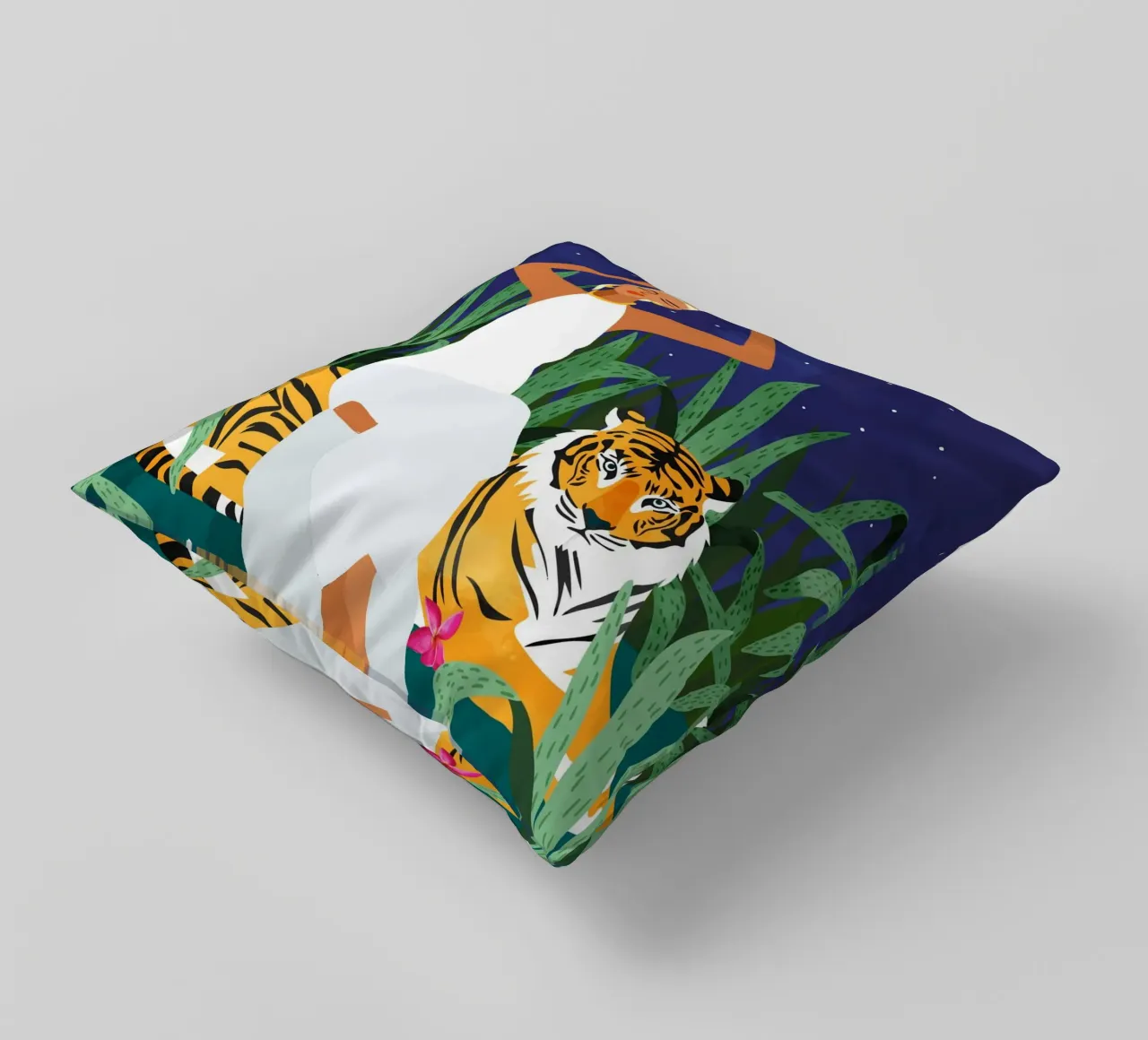 Not where I intended to go, but Even Better โ Midnight Tiger decorative cushion by 83oranges