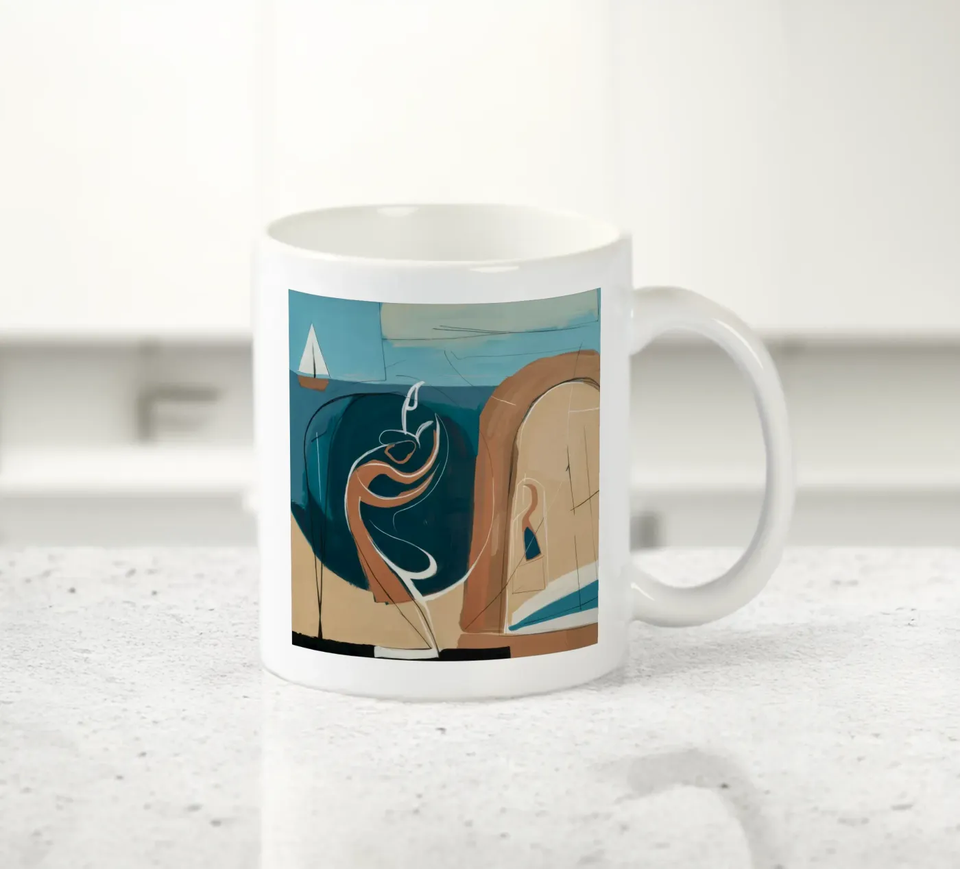 Coastal Reflection ceramic mug by Crimson Whisper