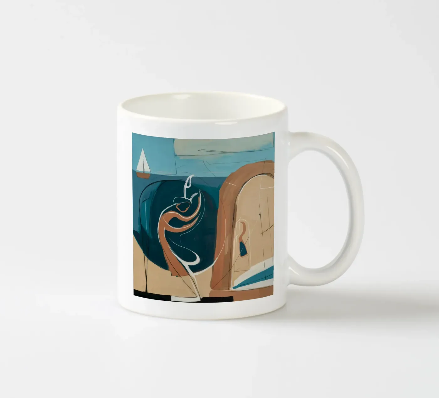 Coastal Reflection ceramic mug by Crimson Whisper