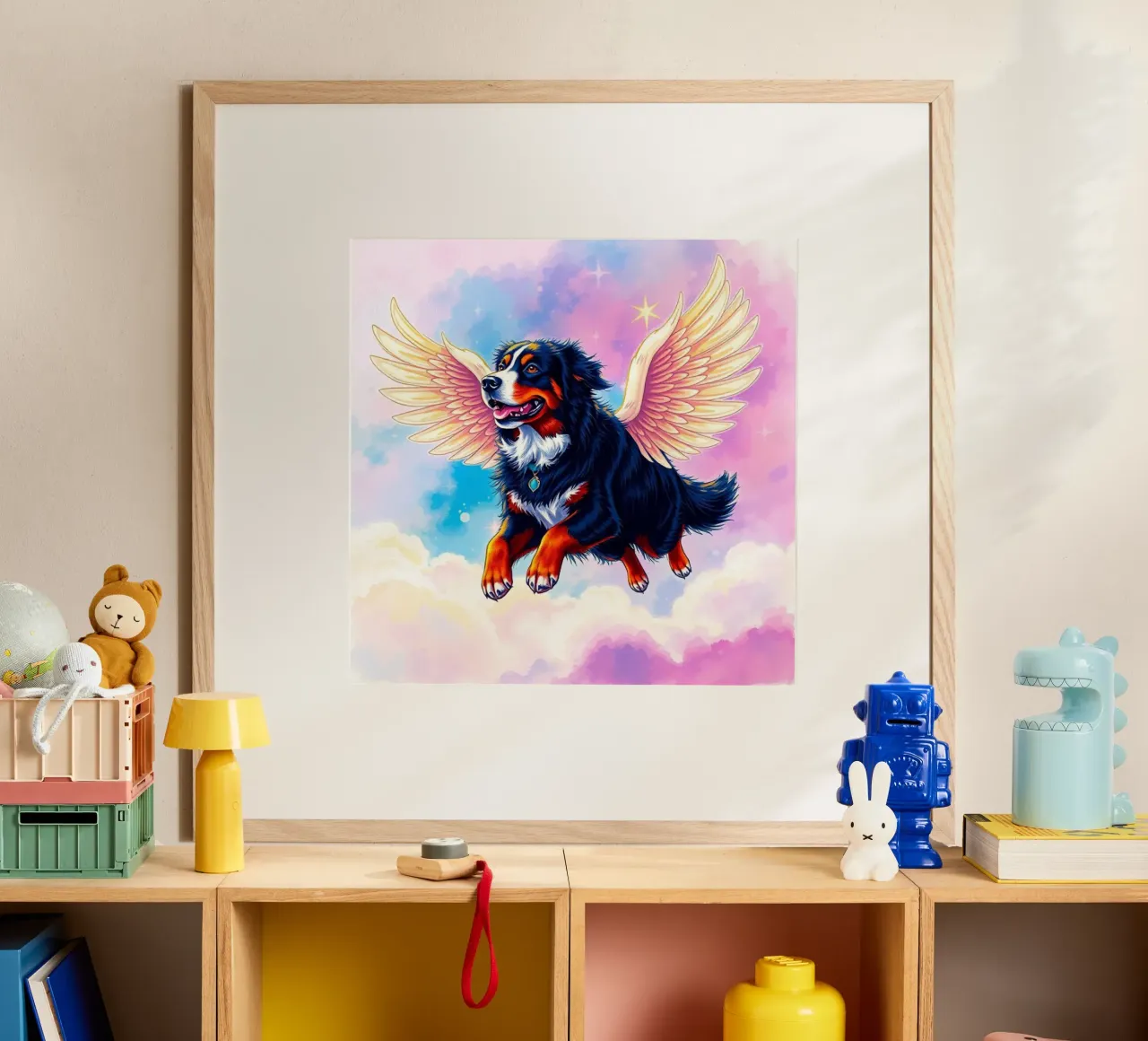 Un angelo del cielo #31 poster con telaio in legno da Yumis.Beargang.and.Me