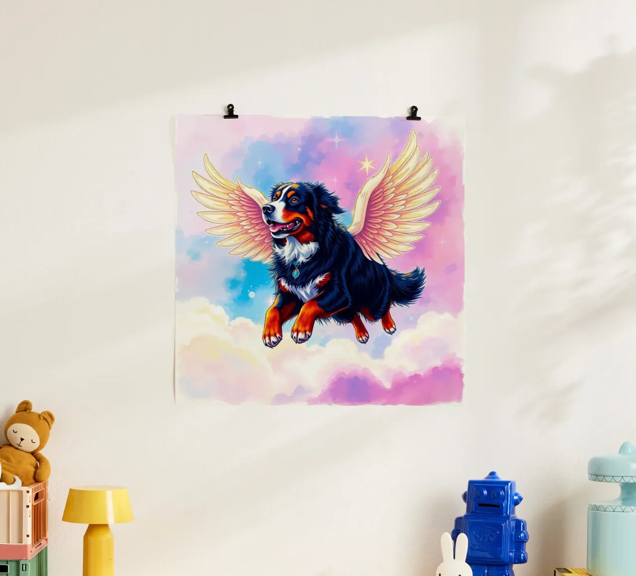 Un angelo del cielo #31 poster con telaio in legno da Yumis.Beargang.and.Me