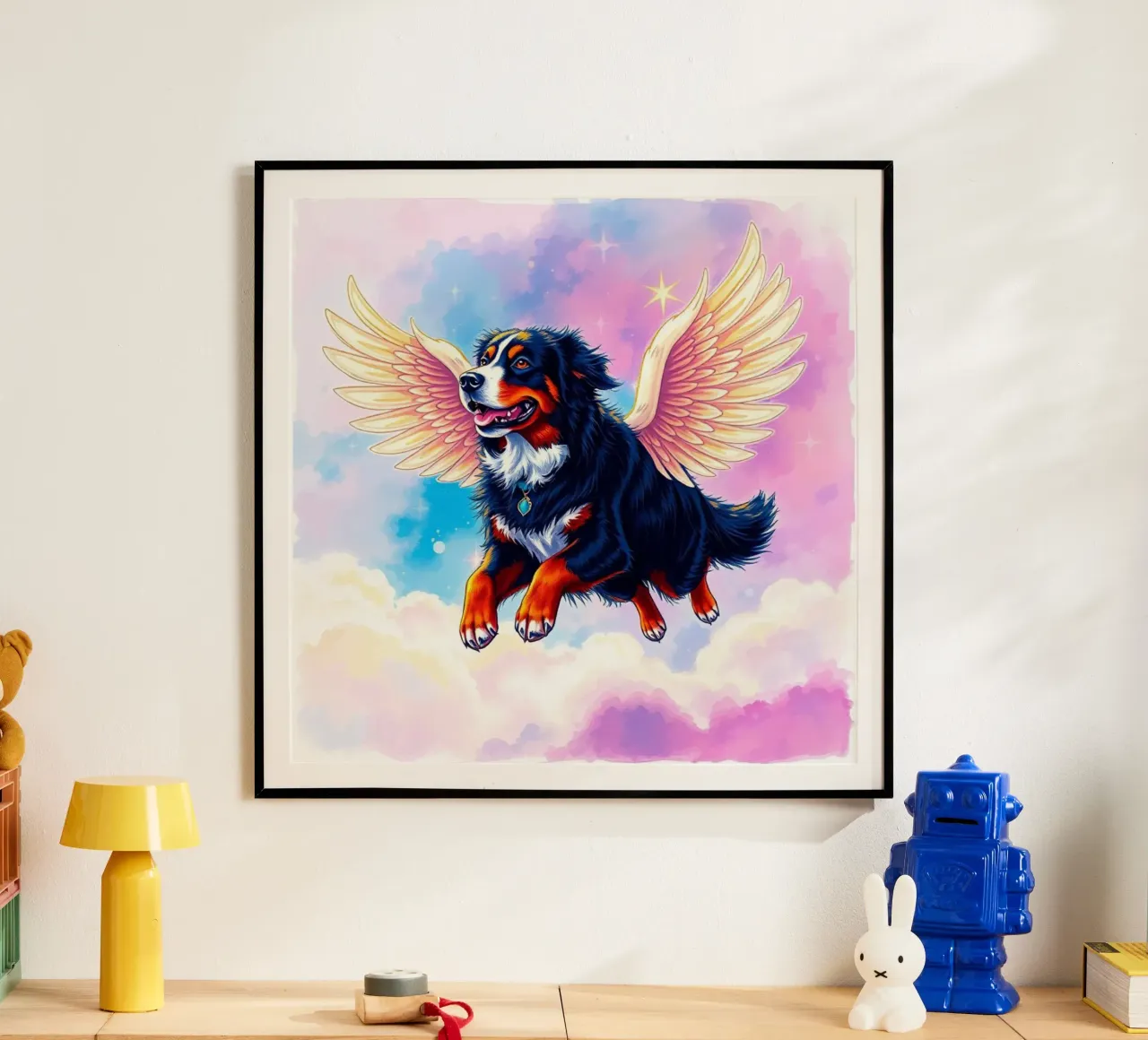 Un angelo del cielo #31 poster con telaio in legno da Yumis.Beargang.and.Me