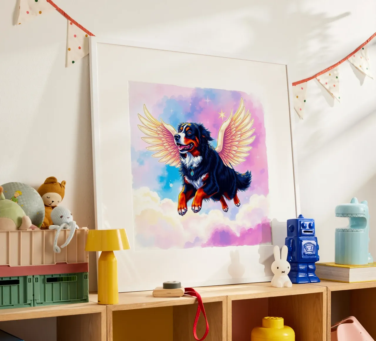 Un angelo del cielo #31 poster con telaio in legno da Yumis.Beargang.and.Me