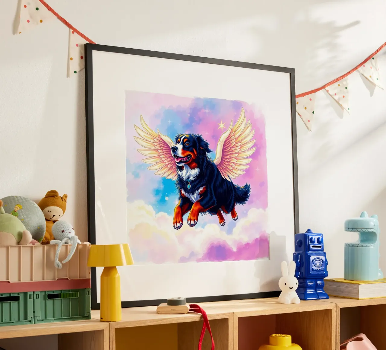 Un angelo del cielo #31 poster con telaio in legno da Yumis.Beargang.and.Me