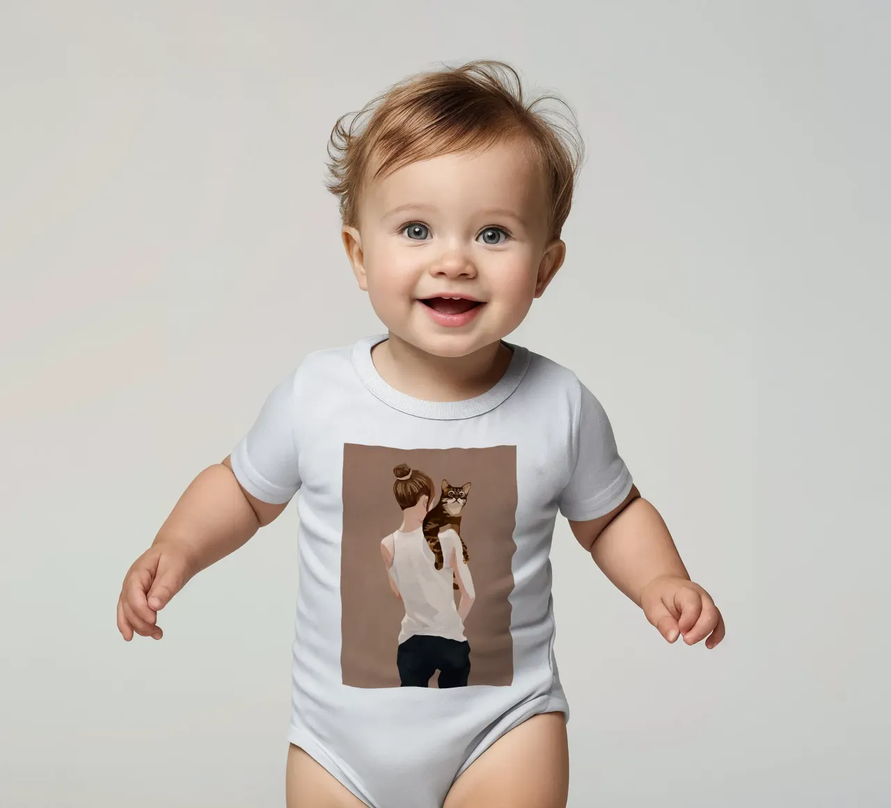 Silly Cat body neonato maniche corte da cityart