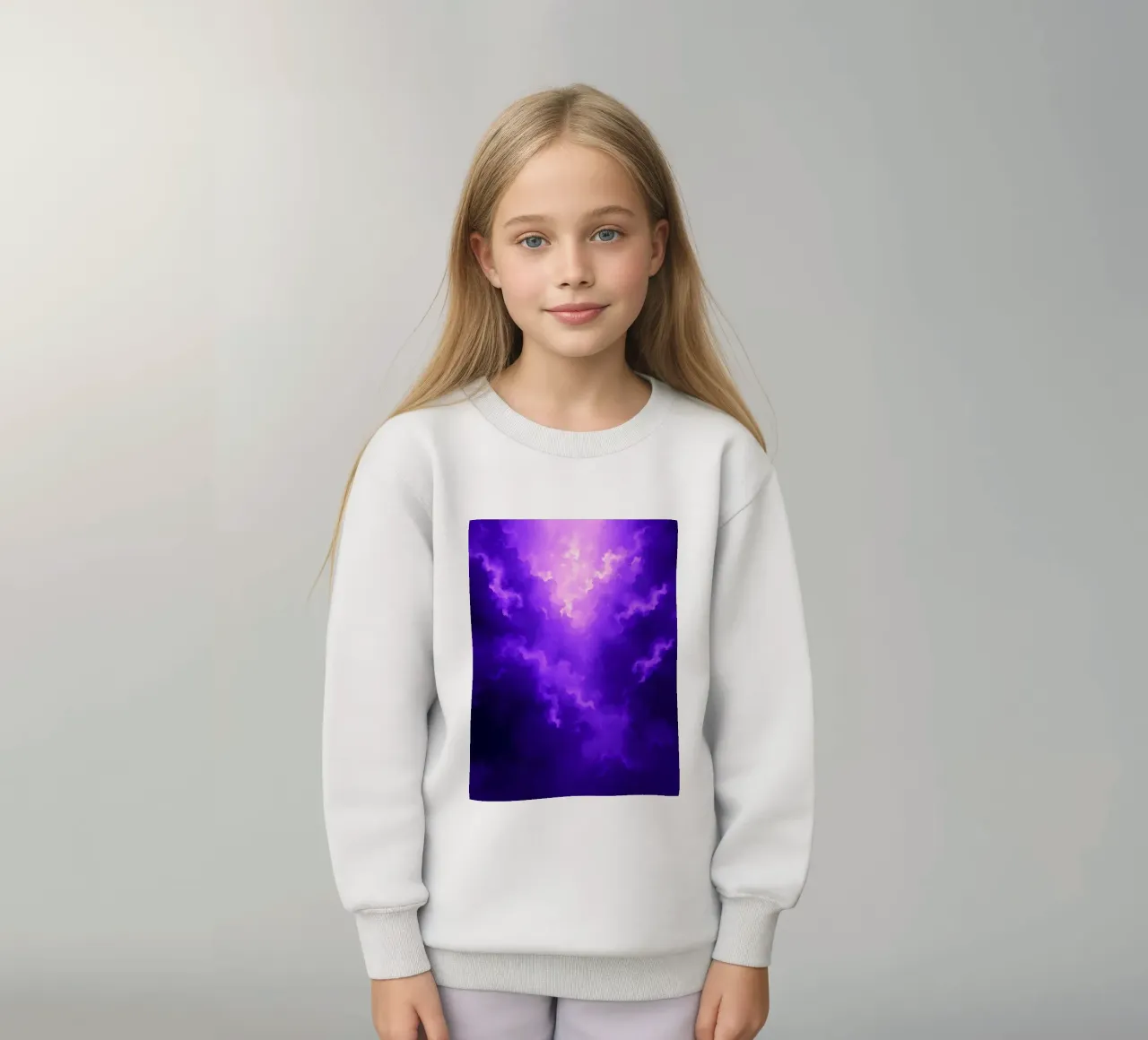 Nuvole viola vibranti illuminate da una luce intensa felpa bambino da DesignDoodle