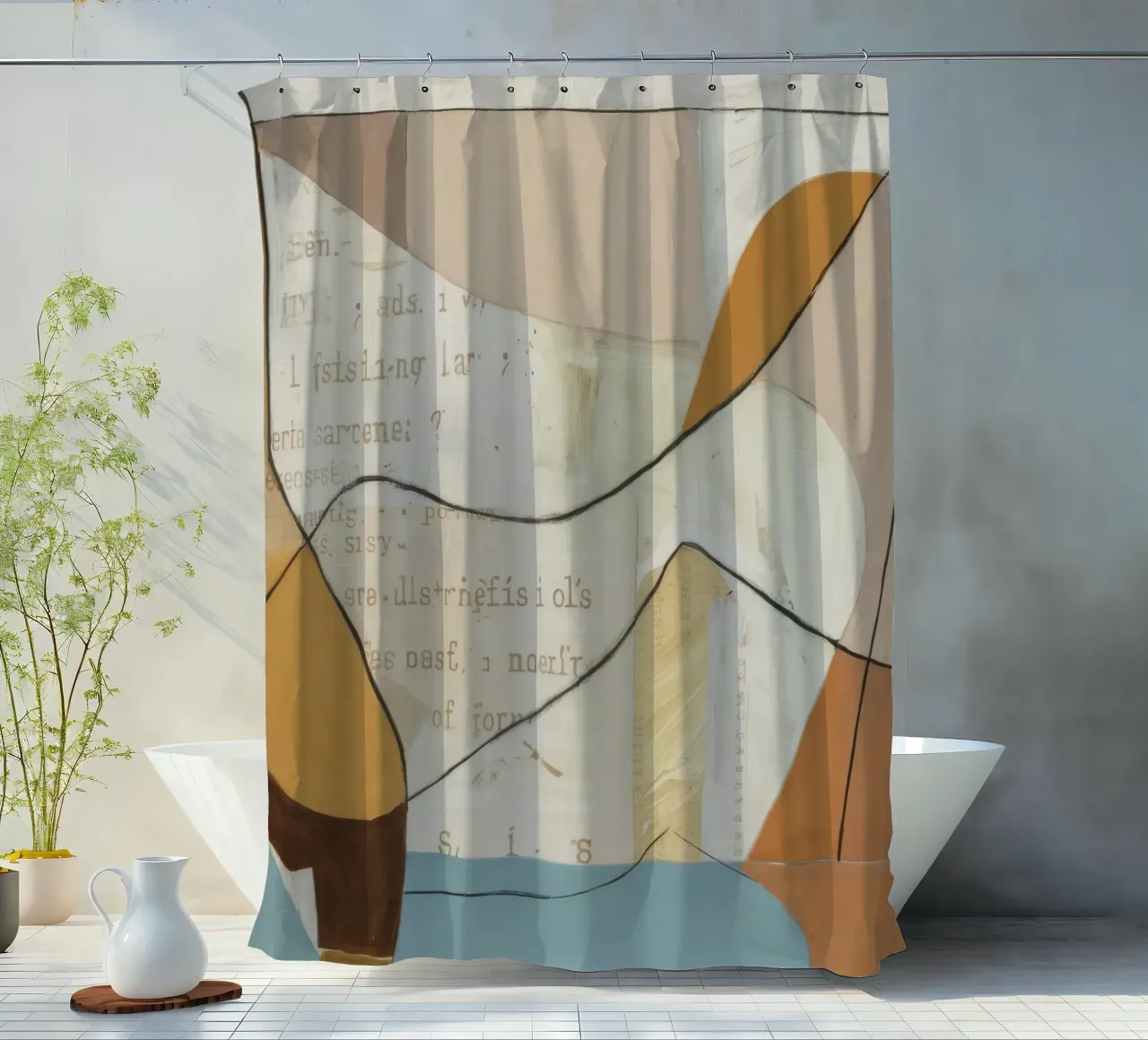 Curve aggraziate tenda da doccia da Crimson Whisper