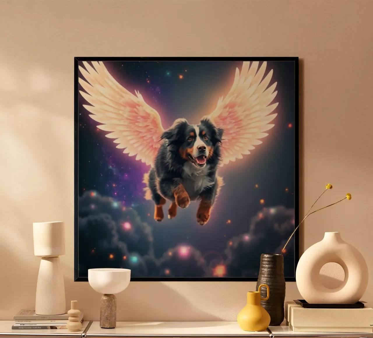 Un angelo del cielo #35 poster con telaio in legno da Yumis.Beargang.and.Me