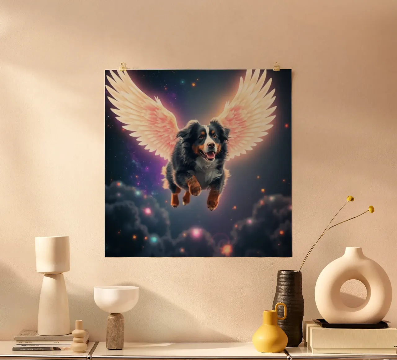 Un angelo del cielo #35 poster con telaio in legno da Yumis.Beargang.and.Me