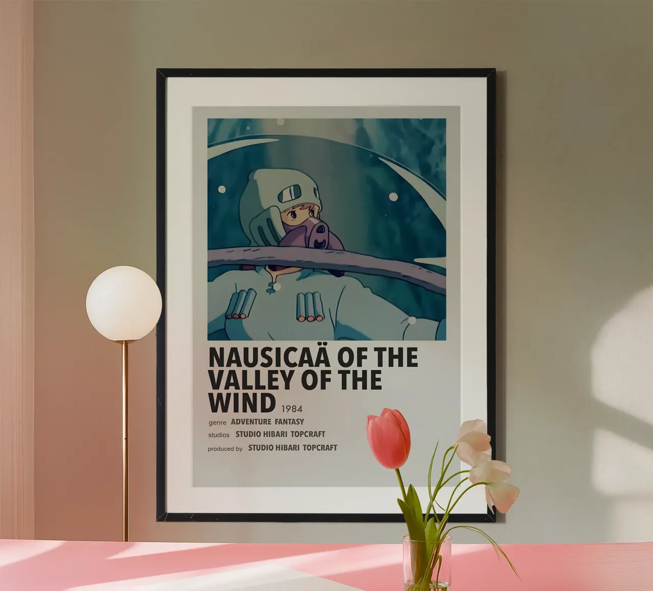NAUSICAÄ OF THE VALLEY OF THE WIND 1984 poster con telaio in plastica da Totoya