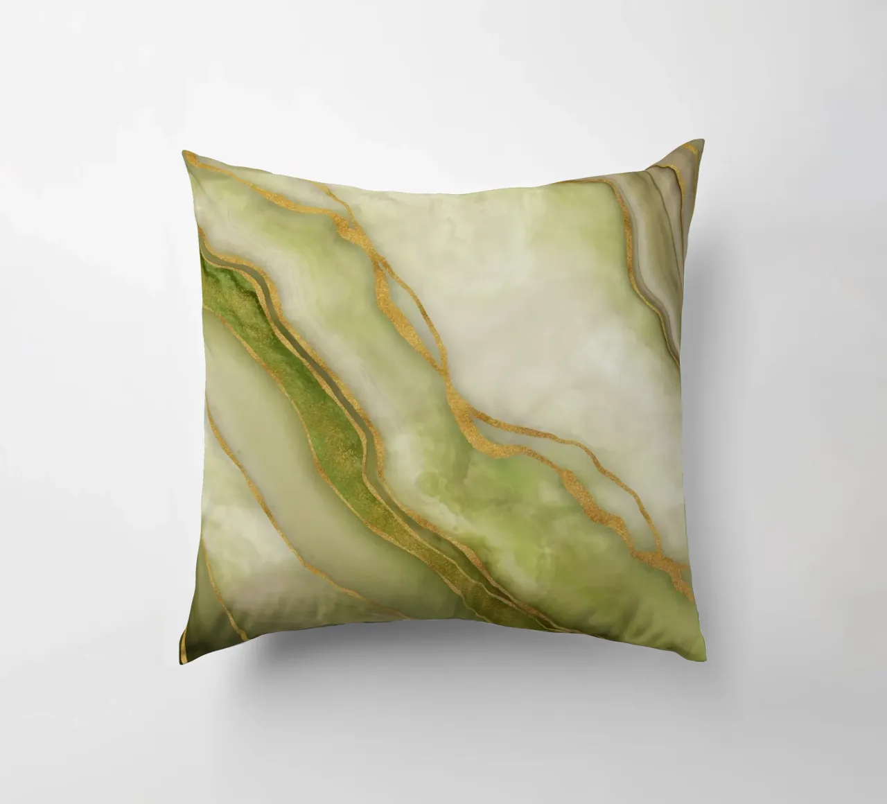Elégance marbrée Luxe intemporel Surface or vert coussin de Andrea Haase Modern Home