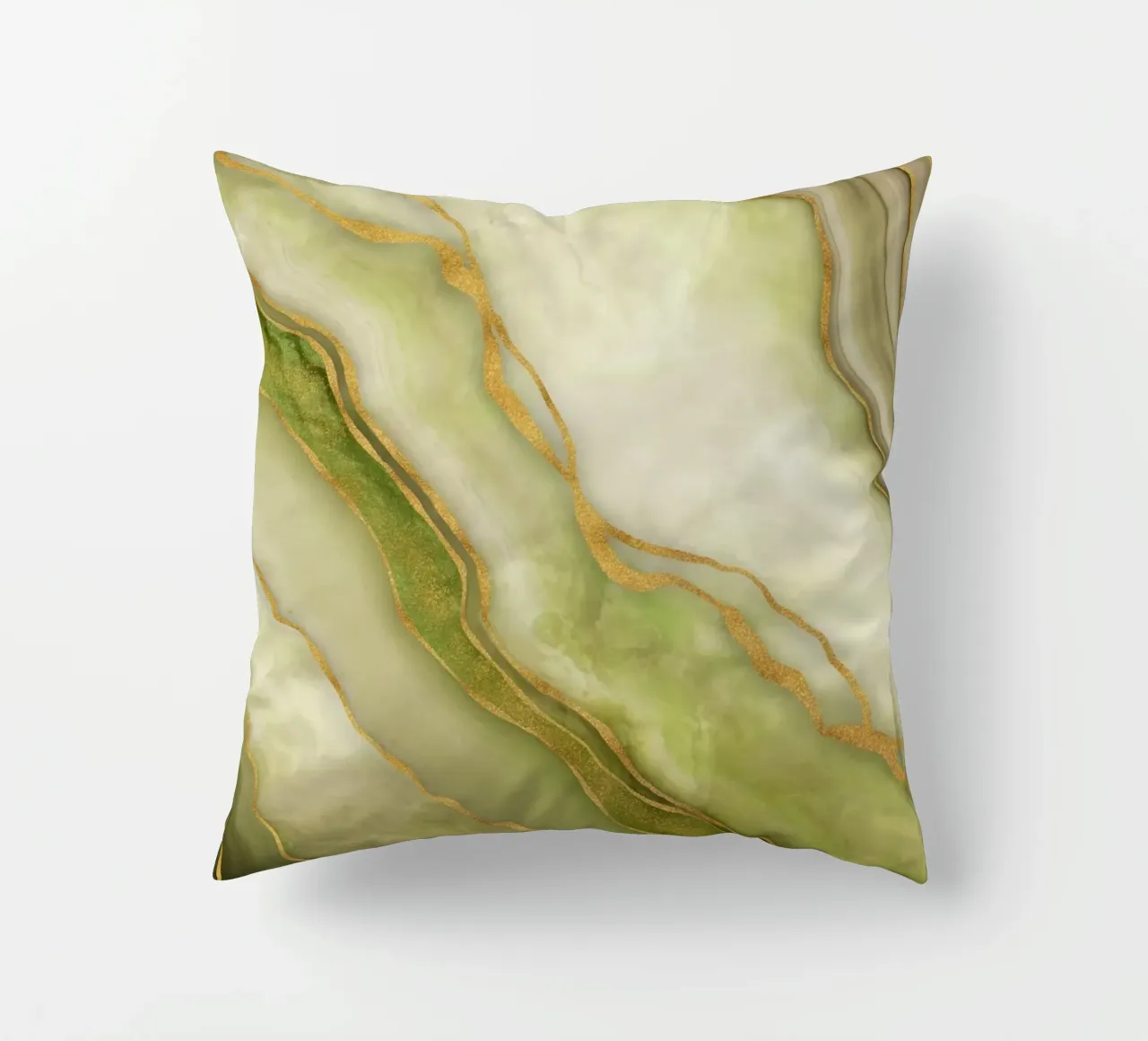 Elégance marbrée Luxe intemporel Surface or vert coussin de Andrea Haase Modern Home