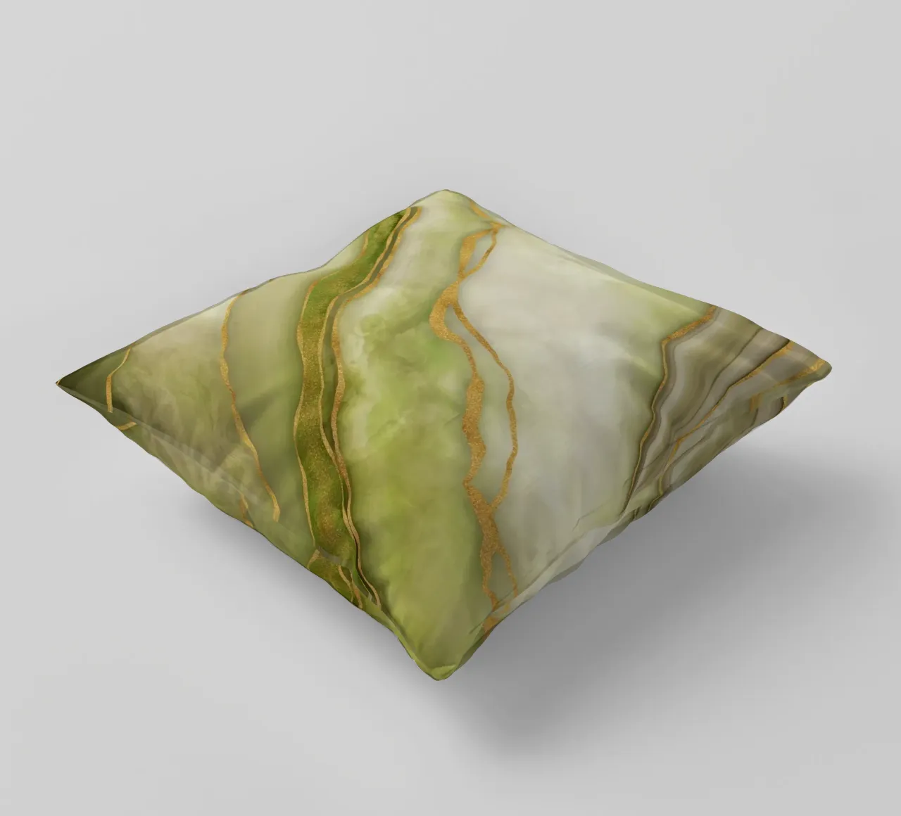 Elégance marbrée Luxe intemporel Surface or vert coussin de Andrea Haase Modern Home