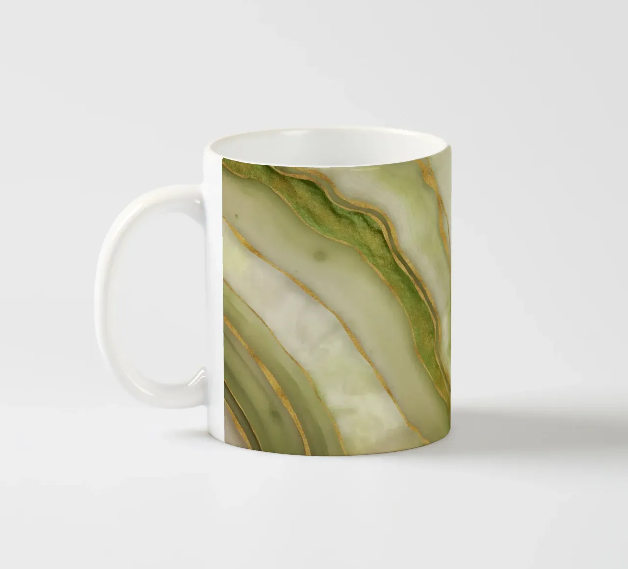 Elégance marbrée Luxe intemporel Surface or vert mug en céramique de Andrea Haase Modern Home