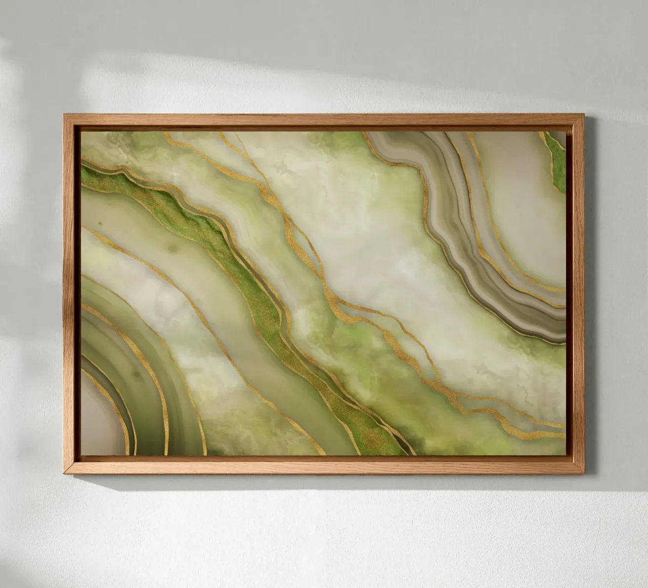 Elégance marbrée Luxe intemporel Surface or vert toile avec Caisse américaine de Andrea Haase Modern Home