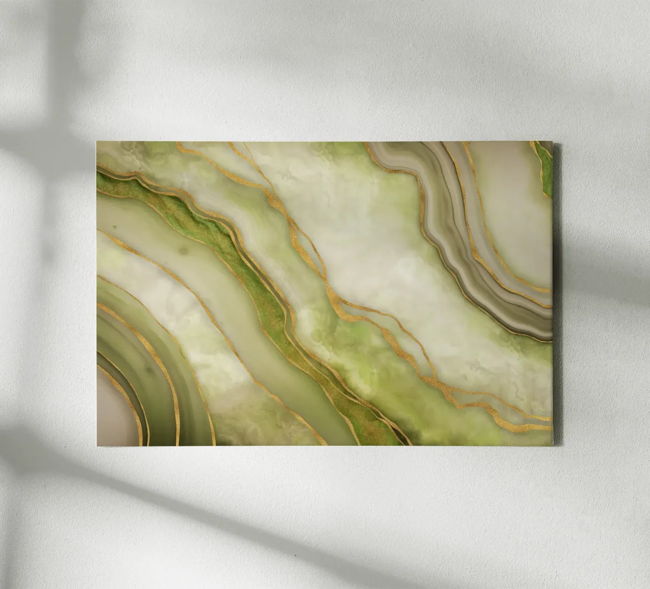 Elégance marbrée Luxe intemporel Surface or vert toile avec Caisse américaine de Andrea Haase Modern Home
