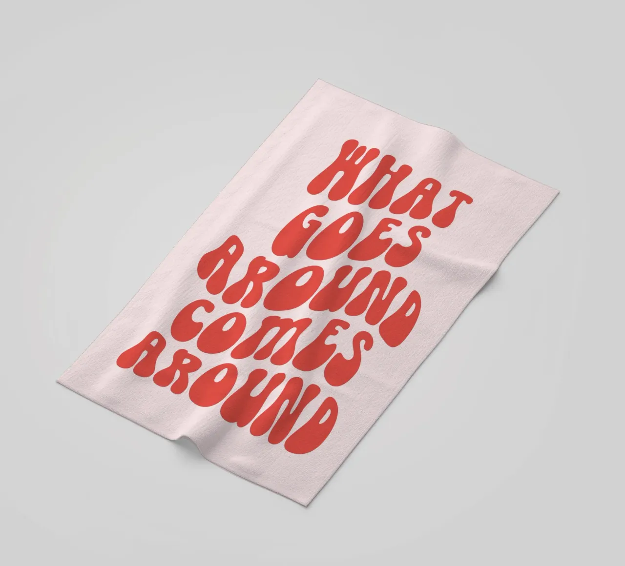 What goes around comes around quote beach towel by Paigaam Studio