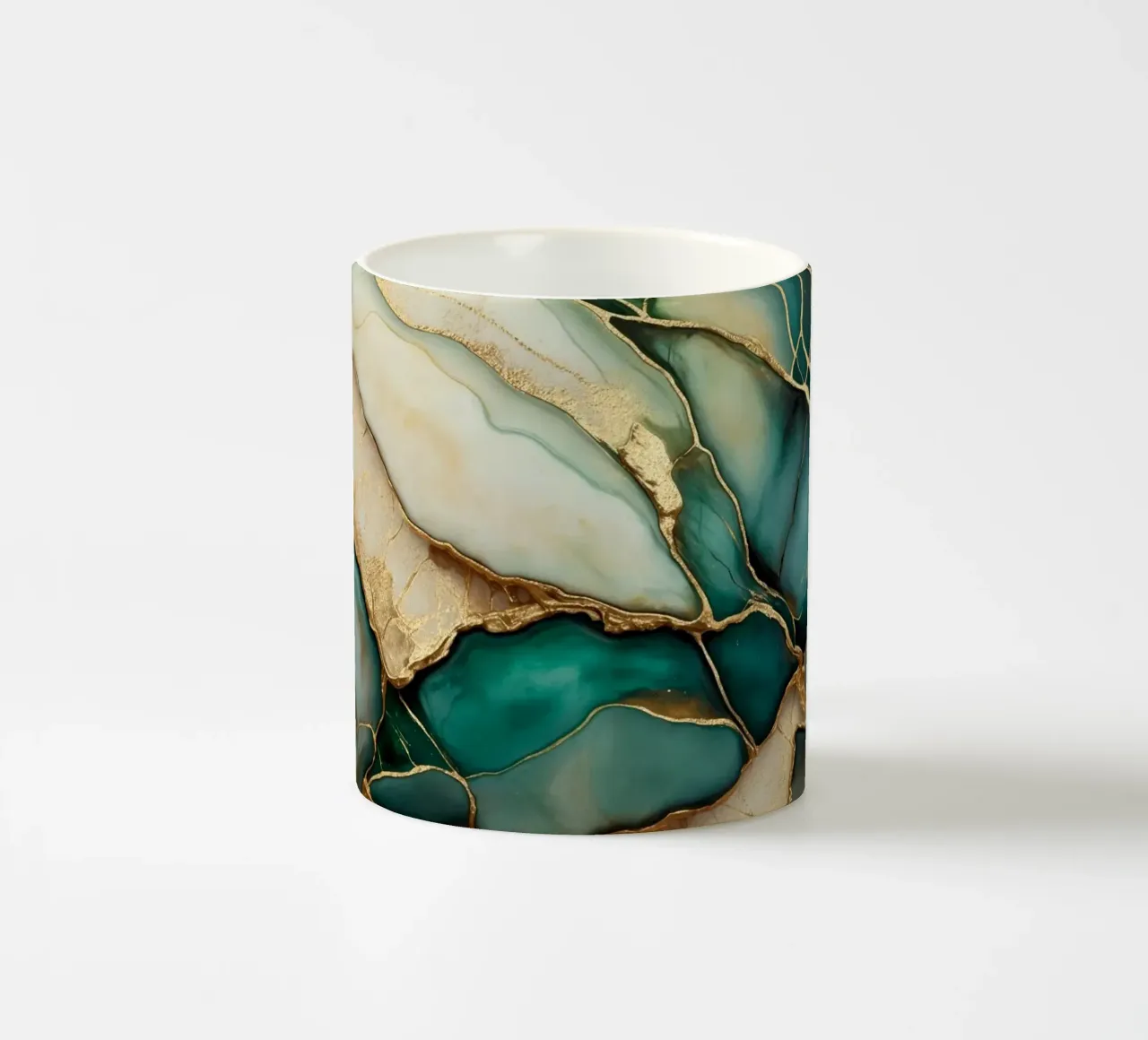 Teal Gold Emerald Jade Marble Elegance ceramic mug by Andrea Haase Modern Home