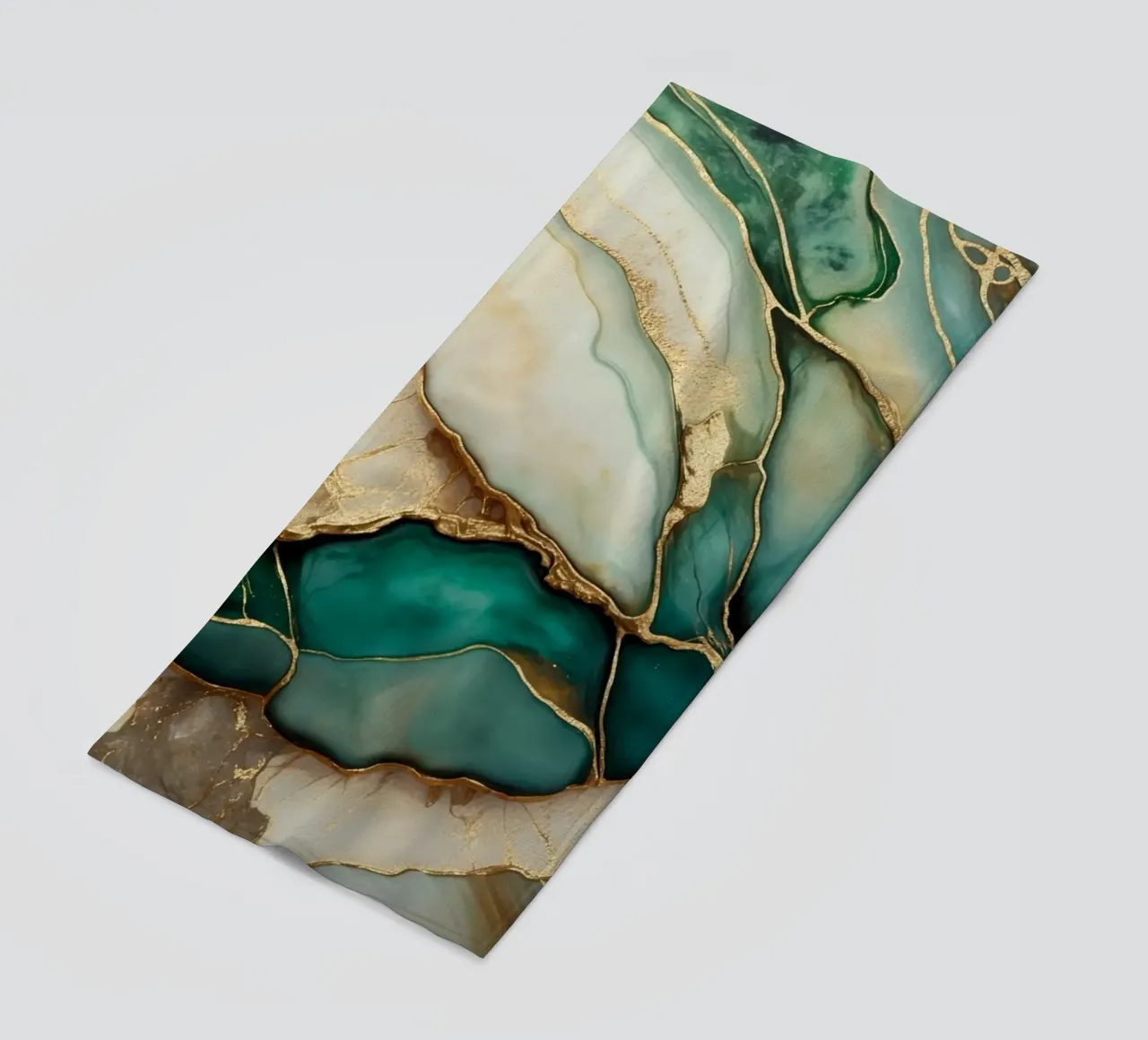 Teal Gold Smaragd Jade Marmor Eleganz Strandtuch von Andrea Haase Modern Home
