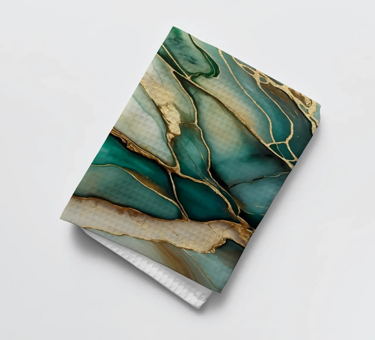 Teal Gold Smaragd Jade Marmor Eleganz Geschirrtuch von Andrea Haase Modern Home