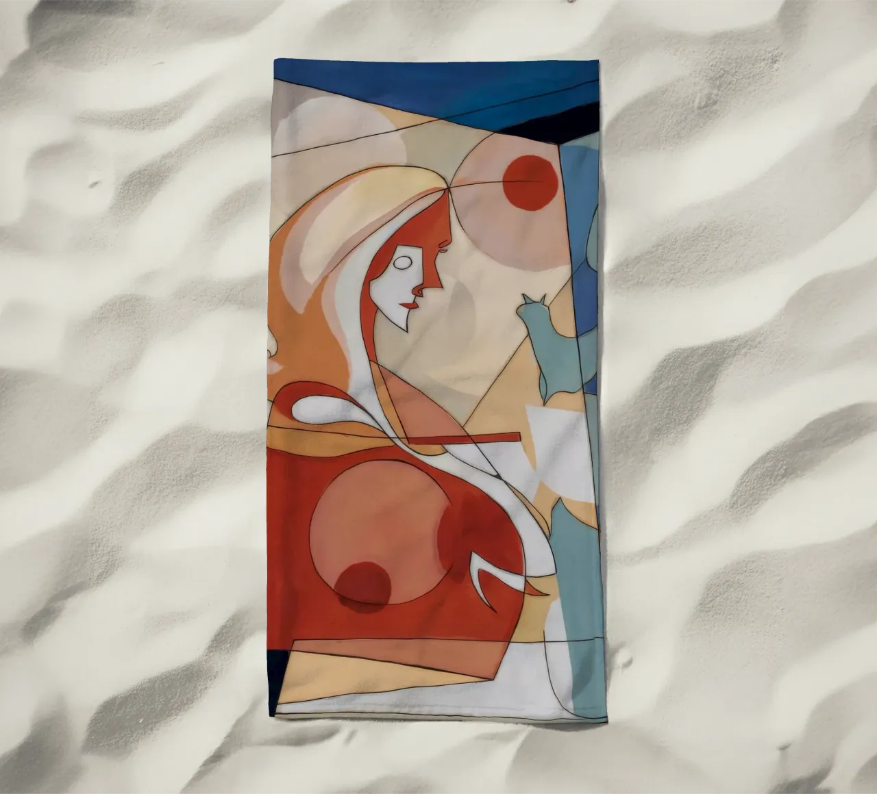Reflective Solitude beach towel by Crimson Whisper