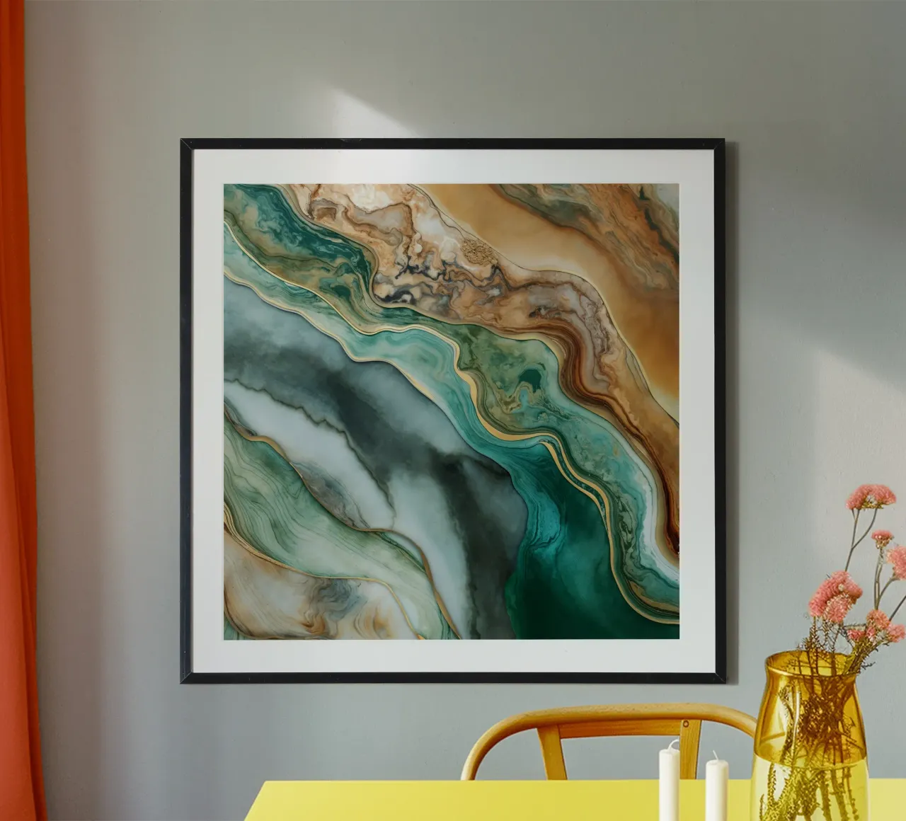 Elegante lusso marmorizzato poster con telaio in alluminio da Andrea Haase Modern Home