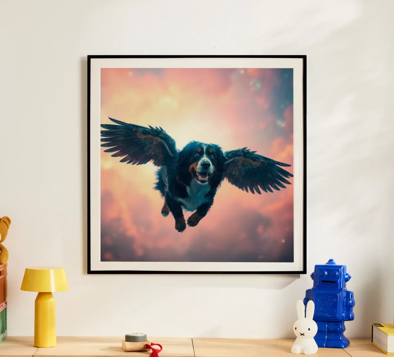 Un angelo del cielo #39 poster con telaio in legno da Yumis.Beargang.and.Me