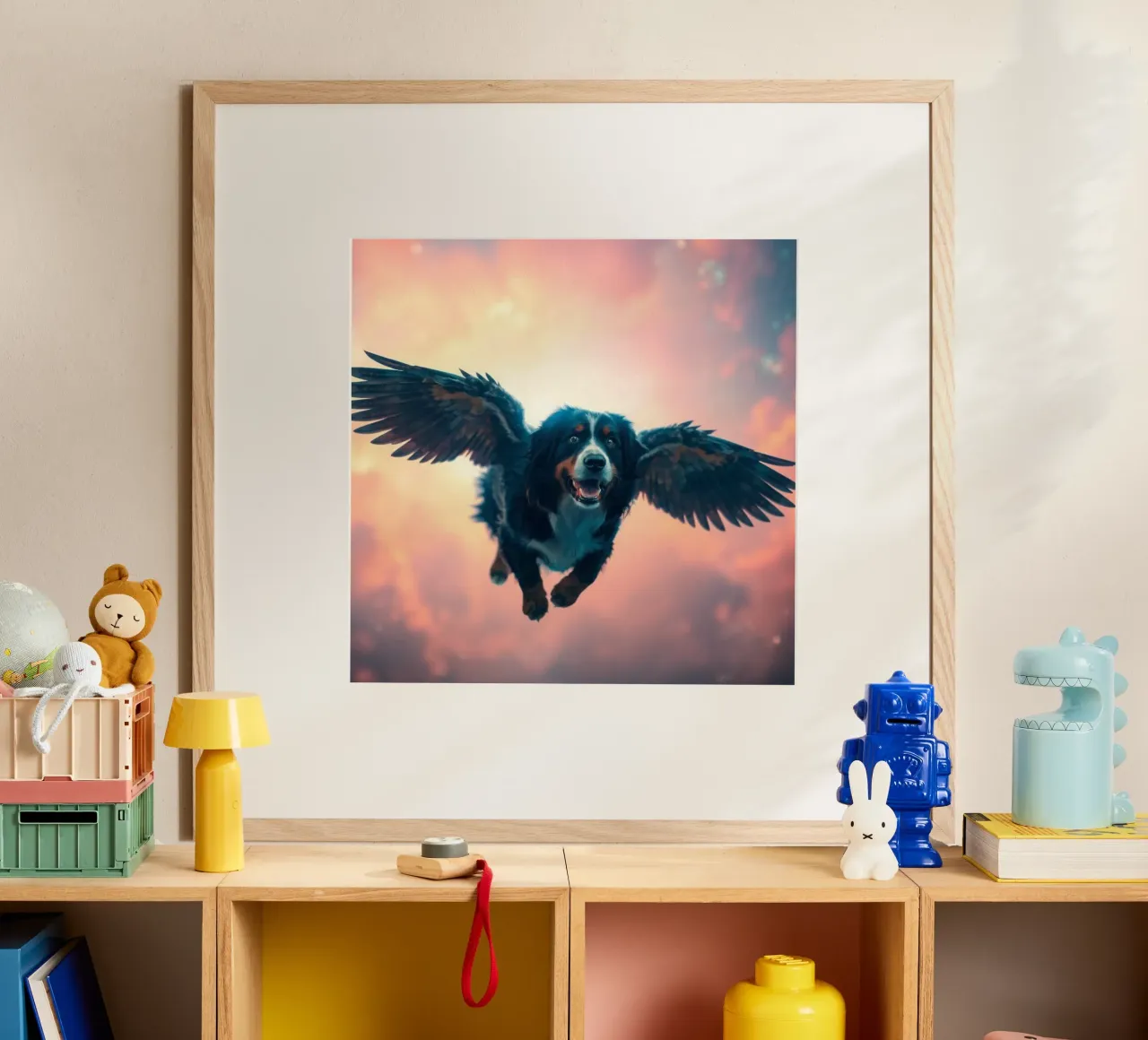 Un angelo del cielo #39 poster con telaio in legno da Yumis.Beargang.and.Me