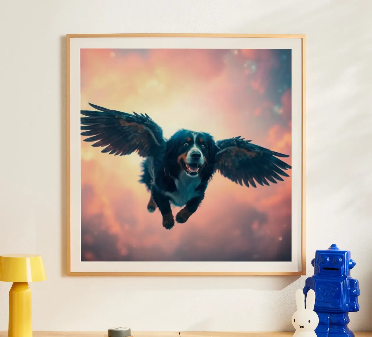 Un angelo del cielo #39 poster con telaio in legno da Yumis.Beargang.and.Me