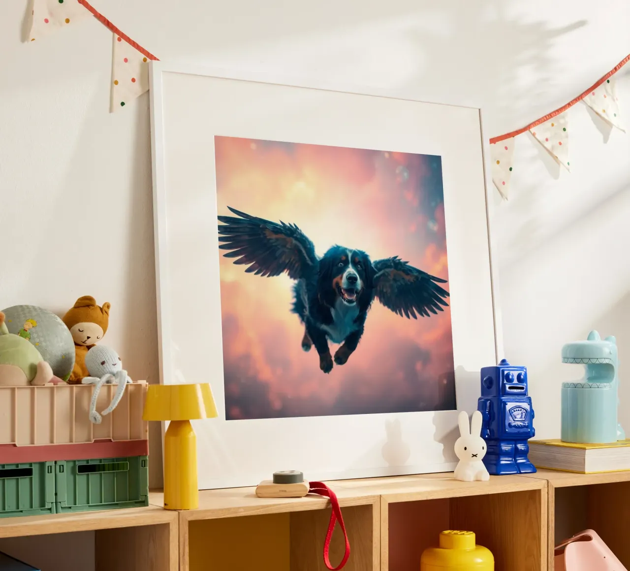 Un angelo del cielo #39 poster con telaio in legno da Yumis.Beargang.and.Me