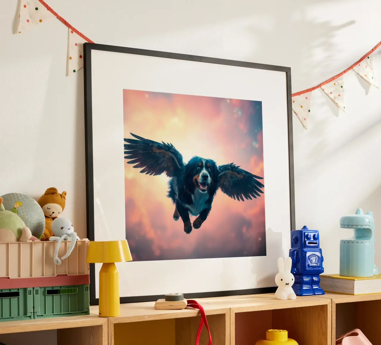 Un angelo del cielo #39 poster con telaio in legno da Yumis.Beargang.and.Me