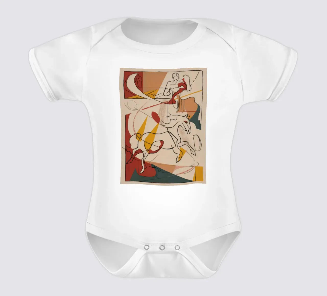 Dynamic Artistic Motion short-sleeve baby romper by Crimson Whisper