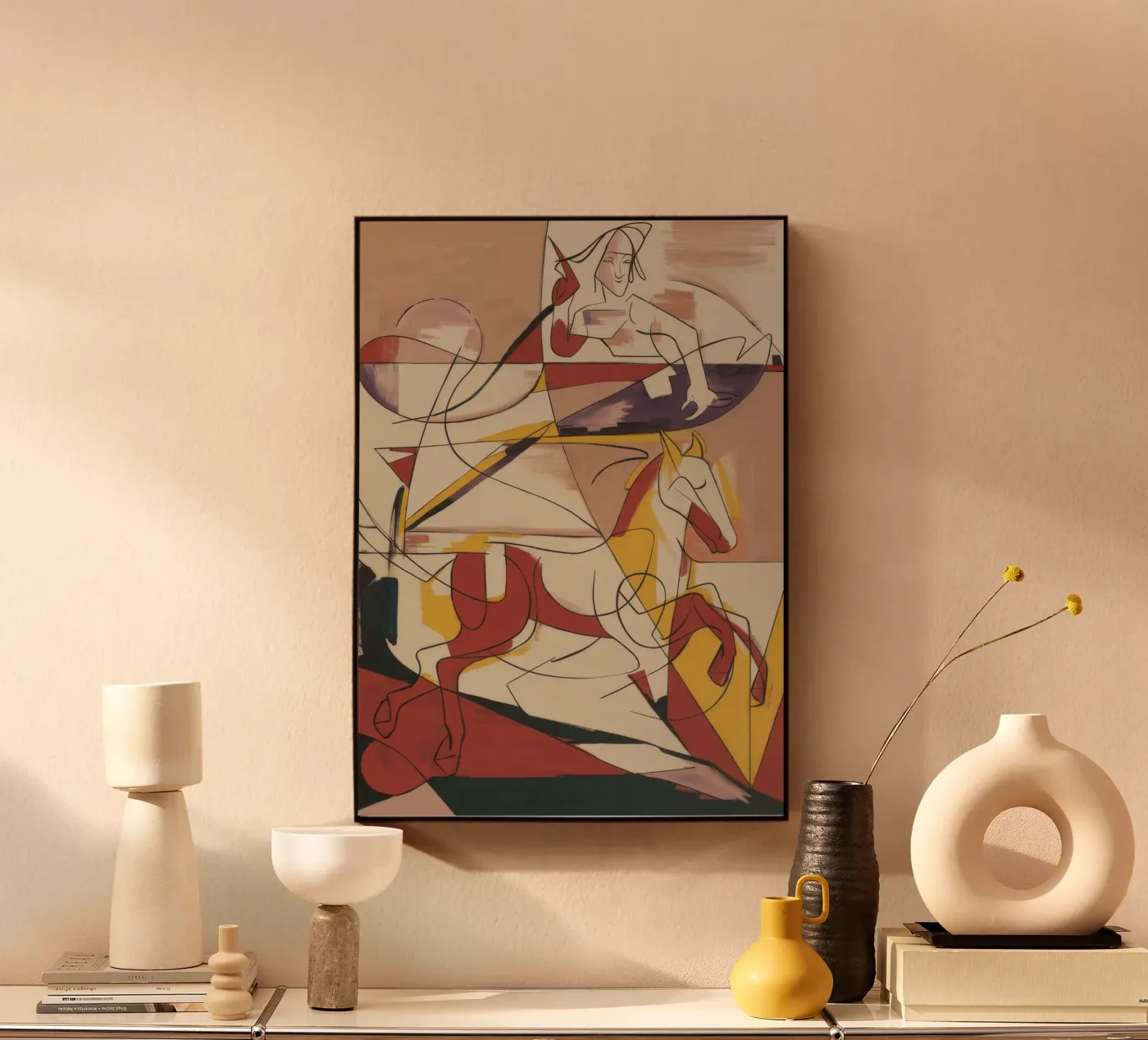 Energieke creatieve expressie acryl van Crimson Whisper