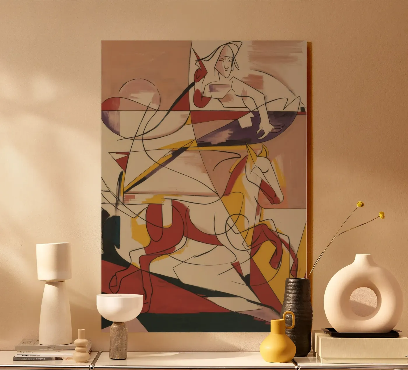 Energieke creatieve expressie acryl van Crimson Whisper