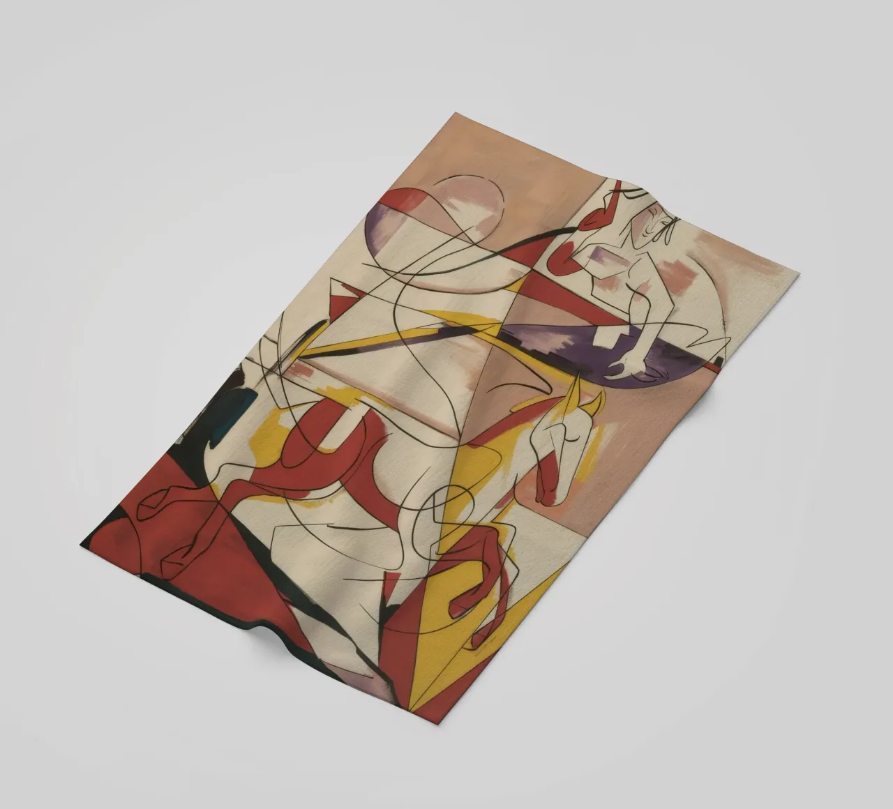 Energieke creatieve expressie strandhanddoek van Crimson Whisper