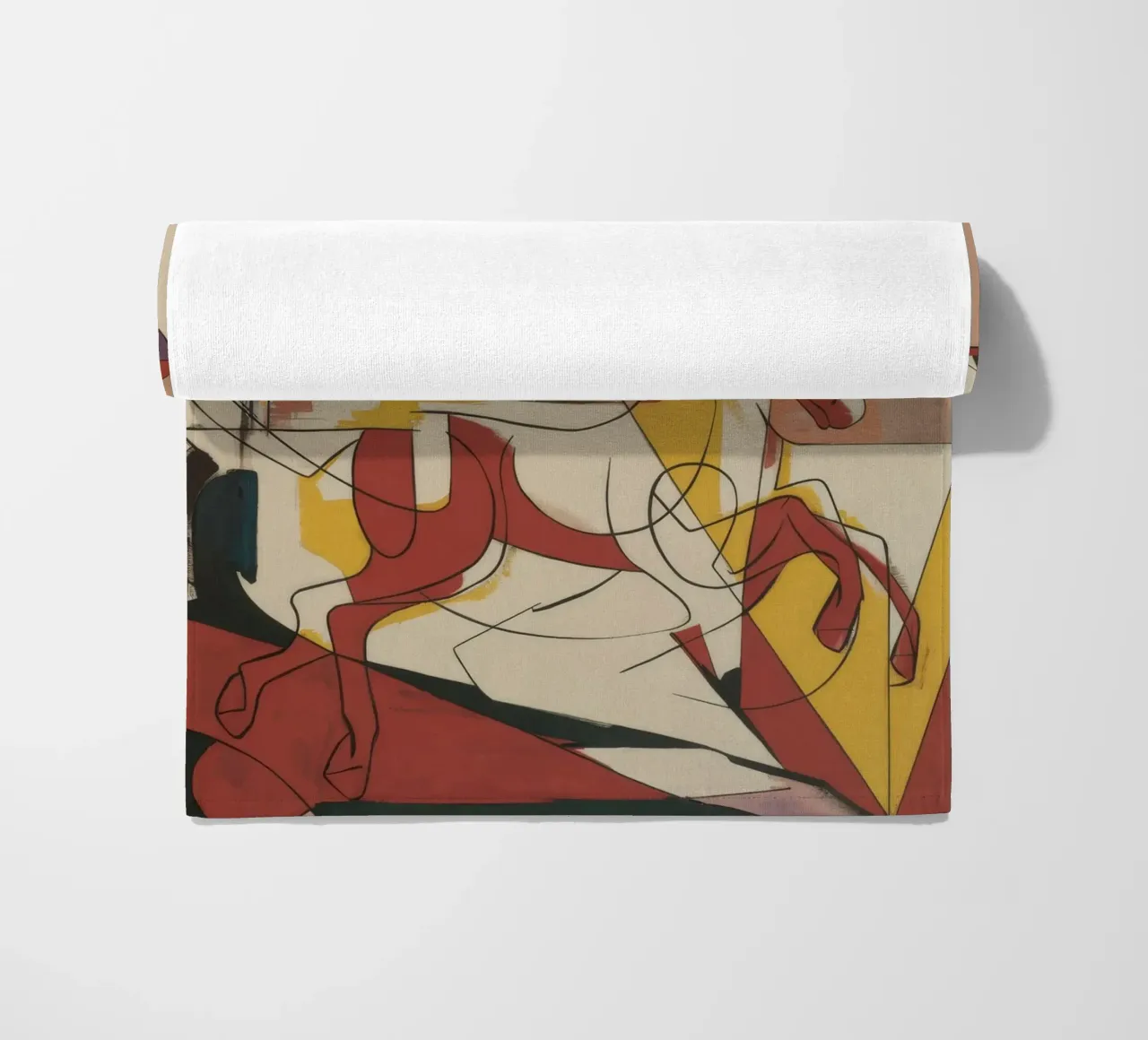 Energieke creatieve expressie strandhanddoek van Crimson Whisper