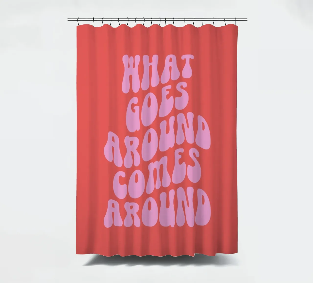 Zitat: "What goes around comes around" (roter Ton) Duschvorhang von Paigaam Studio