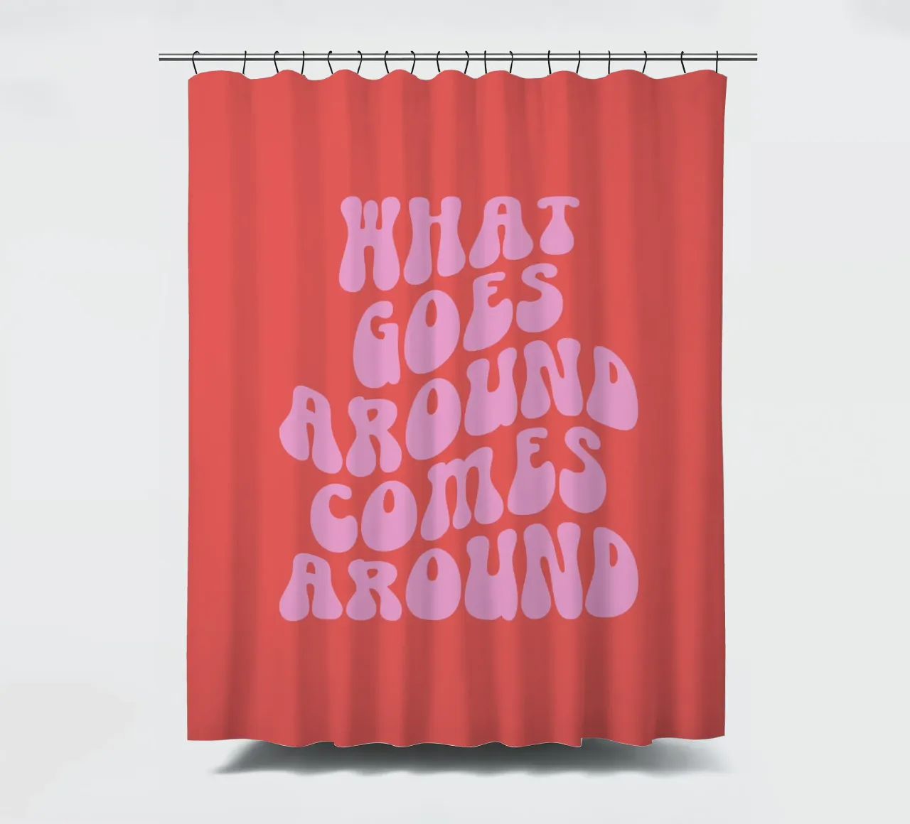 Zitat: "What goes around comes around" (roter Ton) Duschvorhang von Paigaam Studio