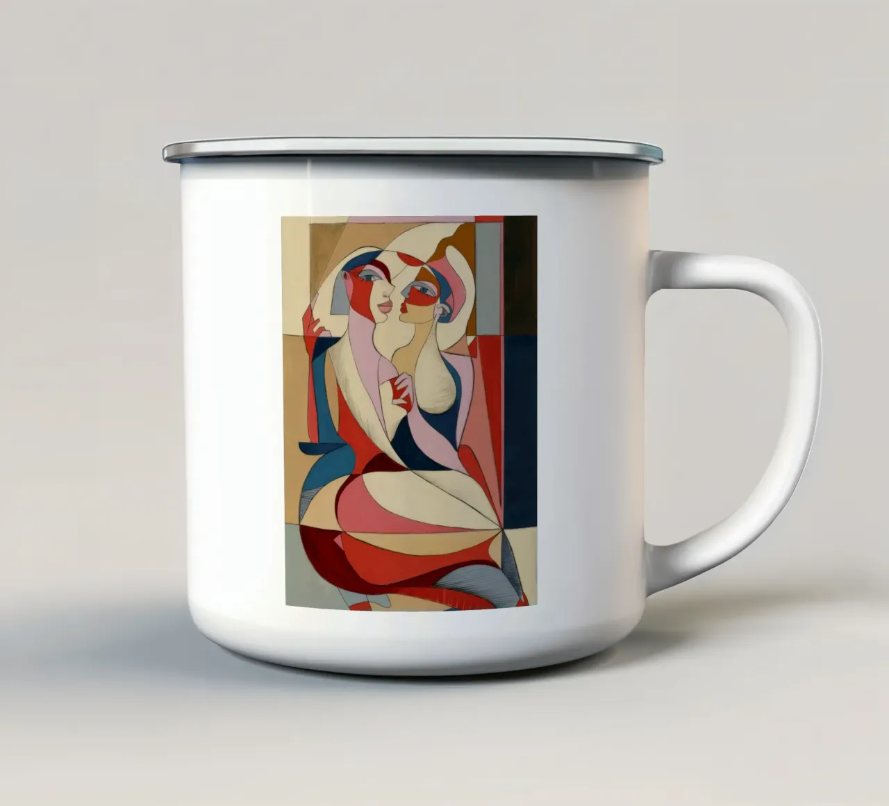 Abbraccio artistico appassionato tazza in smalto da Crimson Whisper