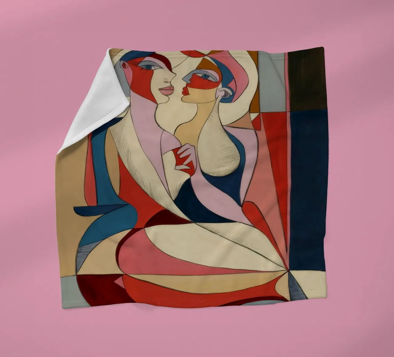 Passionate Artistic Embrace fleece blanket by Crimson Whisper