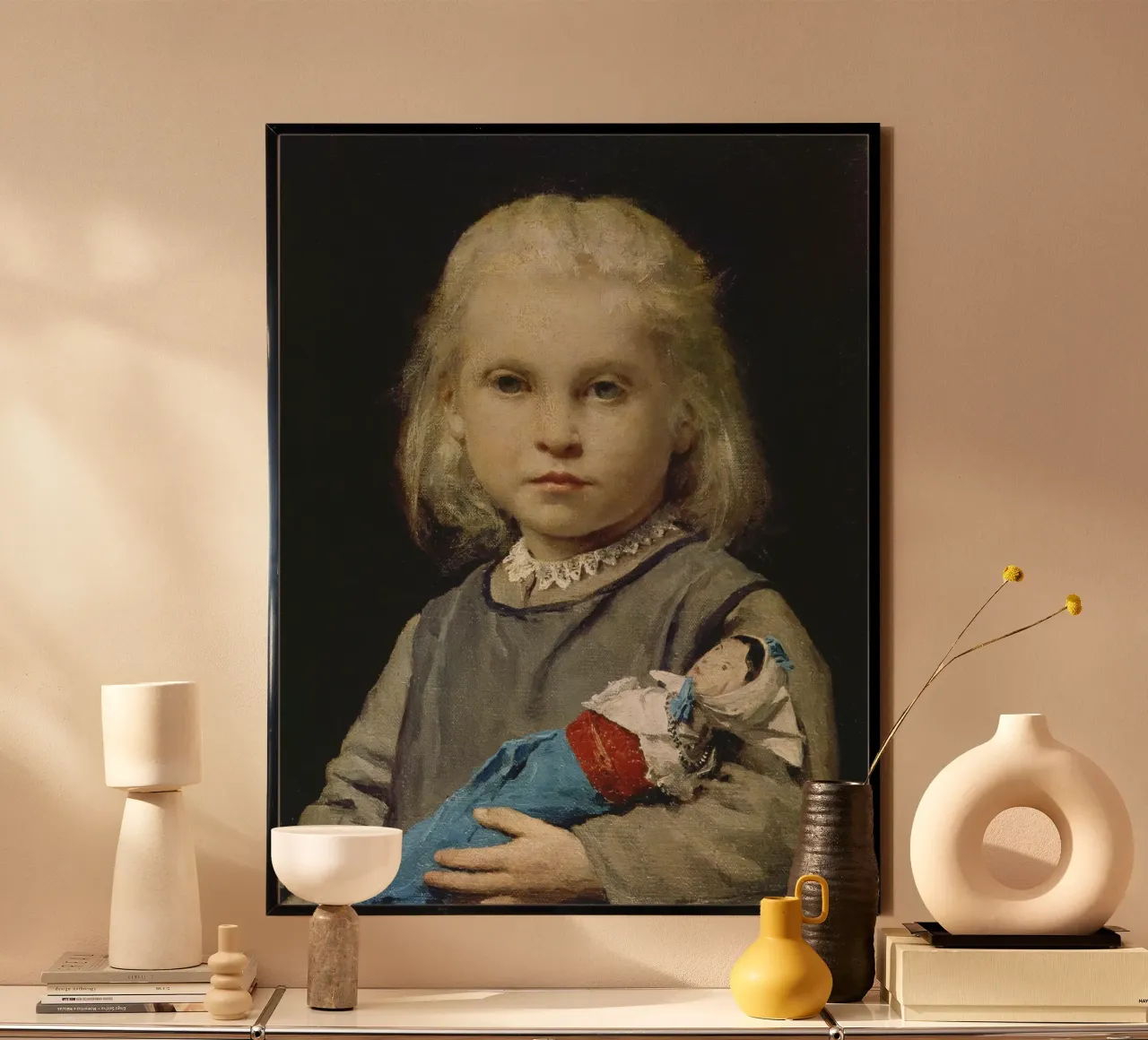 Albert Anker - Ragazza con bambola poster da ARTOTHEK