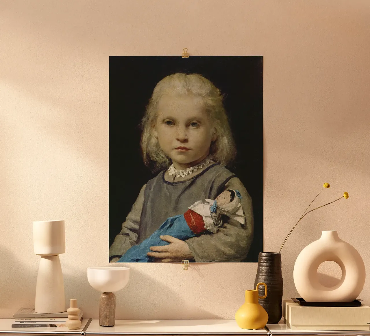 Albert Anker - Ragazza con bambola poster da ARTOTHEK