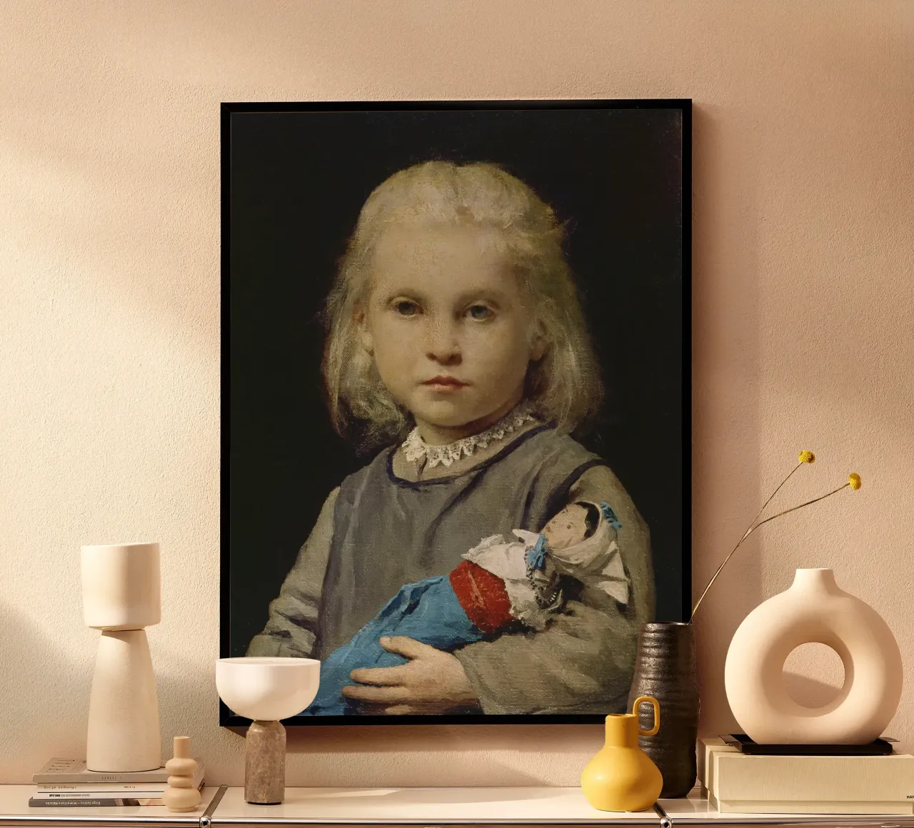 Albert Anker - Ragazza con bambola poster da ARTOTHEK