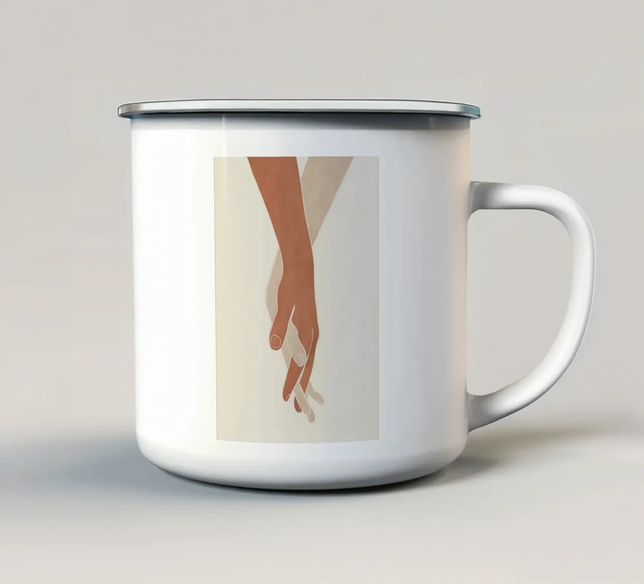 Holding Hands tazza in smalto da Nadjaa