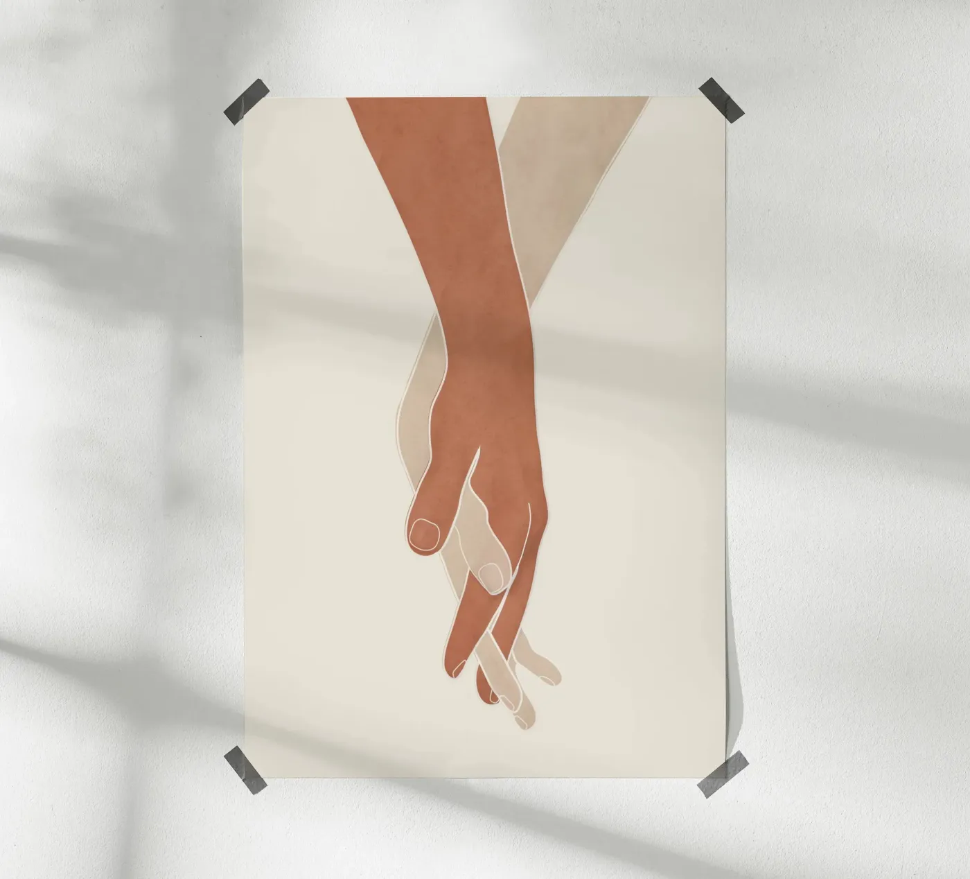 Holding Hands poster van Nadjaa